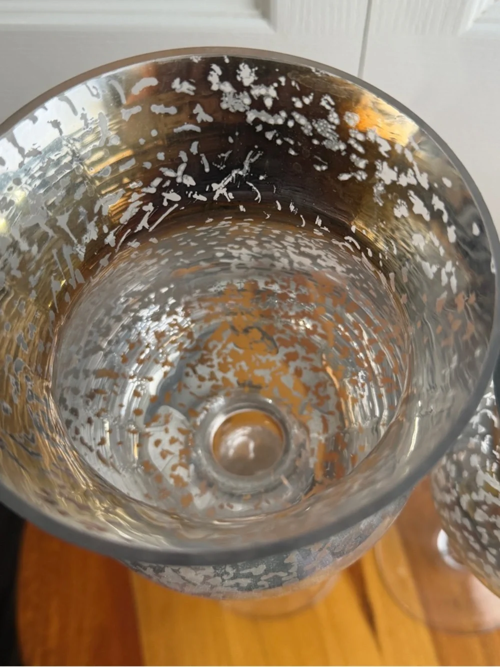 Mercury glass crackle style candle holders set of 2